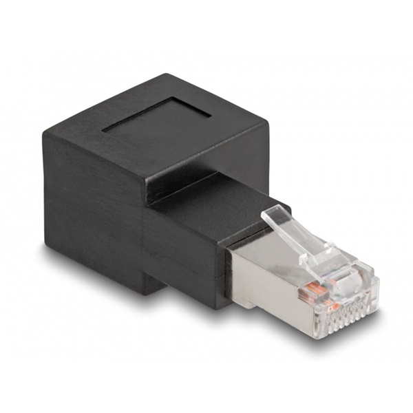 Delock 87864 RJ45 apa - RJ45 anya adapter Cat.6A 90  fokos szögben jobbra hajlítva