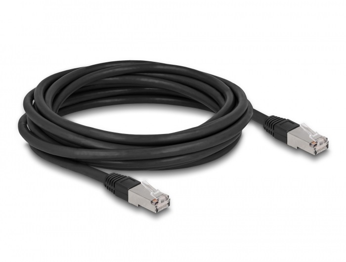 Delock 80128 RJ45 hálózati kábel Cat.6A S/FTP PE kültéri 3 m fekete