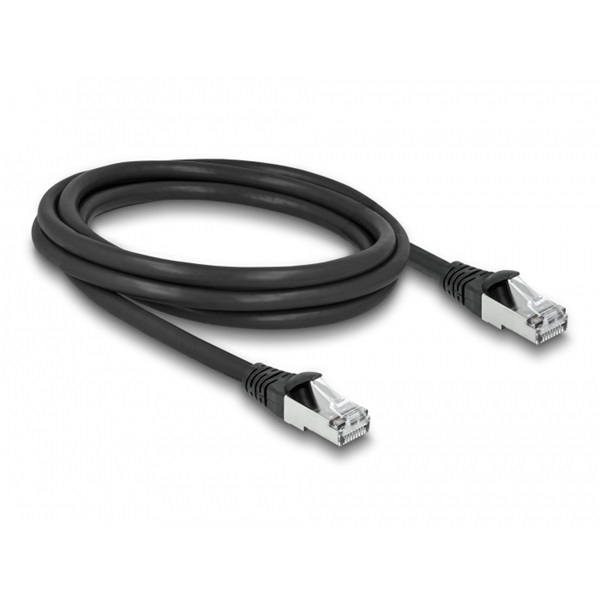 Delock 80133 RJ45 hálózati kábel Cat.6A S/FTP PUR kültéri 0,5 m fekete