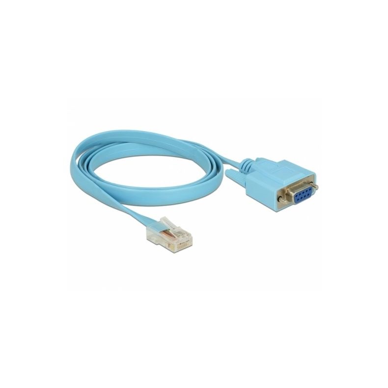Delock 63341 RS-232 DB9 típusú adapter anya > 1 x RS-232 RJ45 soros apa 1 m