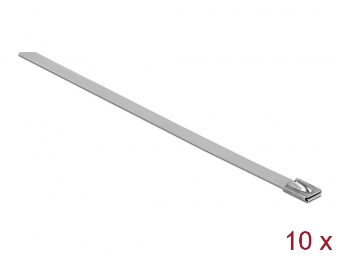 Delock 18772 Rozsdamentes Acél Kábelkötegek Hossza 300 x Szélesség 7,9 mm 10 db.