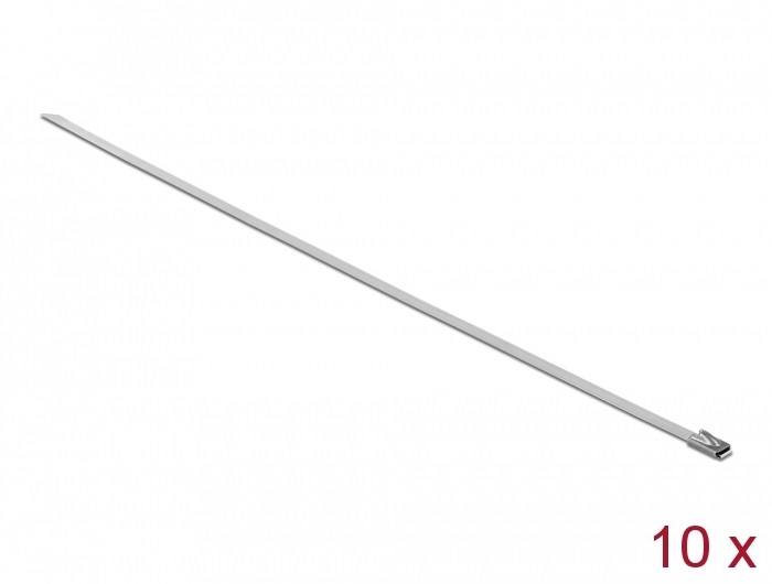 Delock 18768 Rozsdamentes acél kábelkötegelők, 300 x 4,6 mm (H x Sz), 10 darab