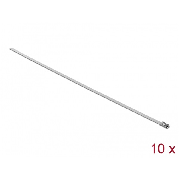 Delock 18769 Rozsdamentes acél kábelkötegelők, 400 x 4,6 mm (H x Sz), 10 darab