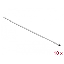Delock 18769 Rozsdamentes acél kábelkötegelők, 400 x 4,6 mm (H x Sz), 10 darab