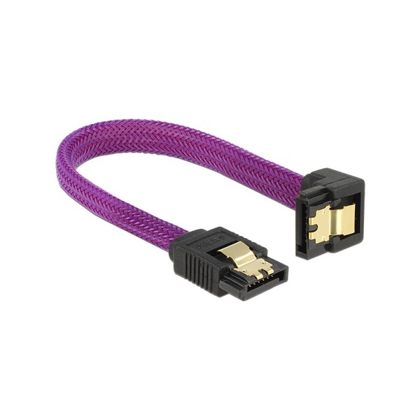 Delock 83693 SATA 3 F/F adatkábel 0.1m le/egyenes Premium lila