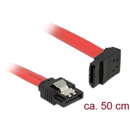 Delock 83974 SATA 3 F/F adatkábel 0.5m piros egyenes/90° fel