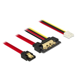 Delock 85234 SATA-kábel, 6 Gb/s, 7 tus csatlakozóhüvely + 4 tus Floppy-csatlakozóhüvely > 22 tus SATA-csat