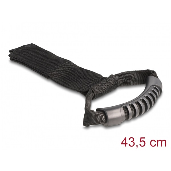 Delock 19588 Szállító pánt tépőzáras rögzítővel Hx 435 x Sz 50 mm fekete 2 db.