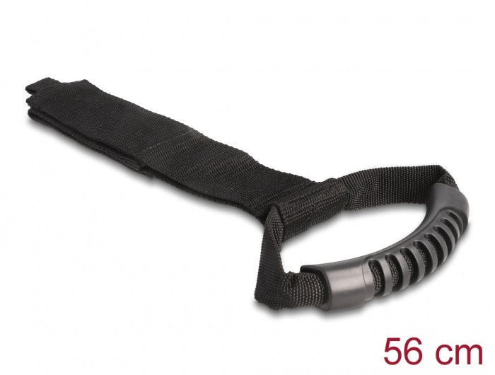 Delock 19589 Szállító pánt tépőzáras rögzítővel Hx 560 x Sz 50 mm fekete 2 db.
