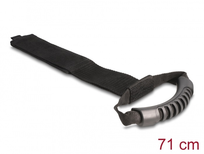 Delock 19590 Szállító pánt tépőzáras rögzítővel Hx 710 x Sz 50 mm fekete 2 db.