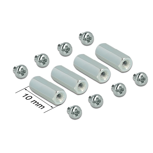 Delock 18218 Szerelőkészlet M2.5 távtartó hatszög belső/belső 10 mm-es Raspberry Pi-hez