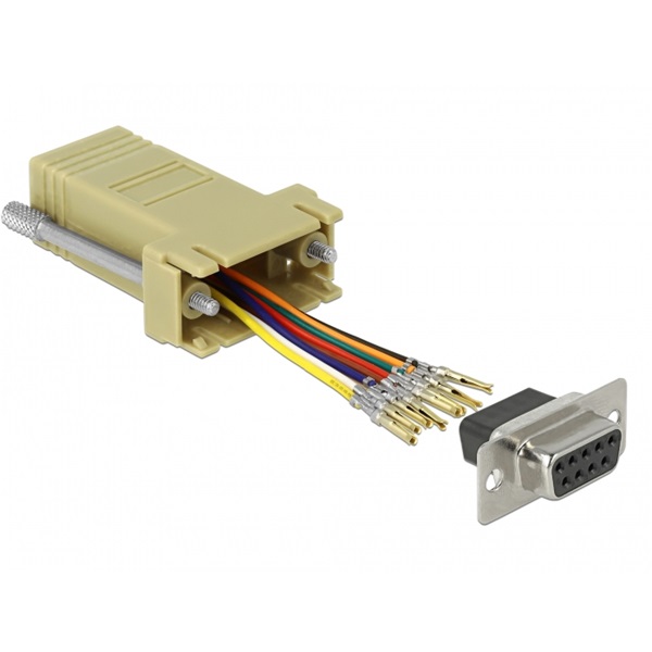 Delock 66164 Szürke Sub-D 9-tűs anya   RJ45 anya összekötő adapter