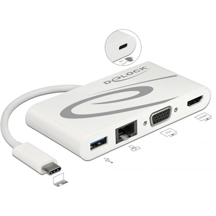 Delock 87731 USB-C dokkoló fehér