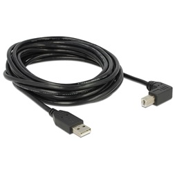 Delock 83530 USB2.0 kábel USB A dugó - USB B 90 dugó csatlakozókkal, 5m