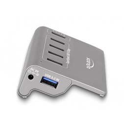 Delock 64182 USB 10 Gbps Hub 4 A-típusú USB porttal + 1 gyorstöltő porttal beleértve a tápellátást
