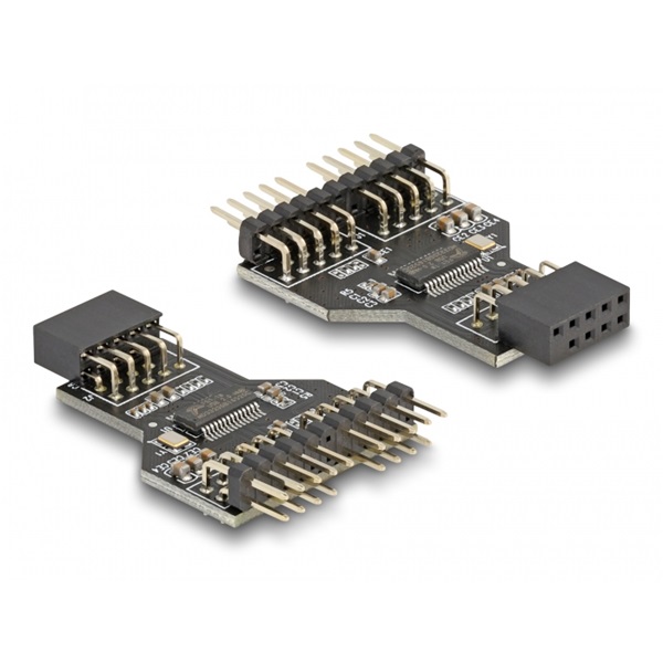 Delock 60045 USB 2.0 Hub 9 tűs tűfej anya - 2 x 9 tűs tűfej apa