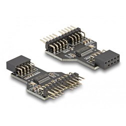 Delock 60045 USB 2.0 Hub 9 tűs tűfej anya - 2 x 9 tűs tűfej apa