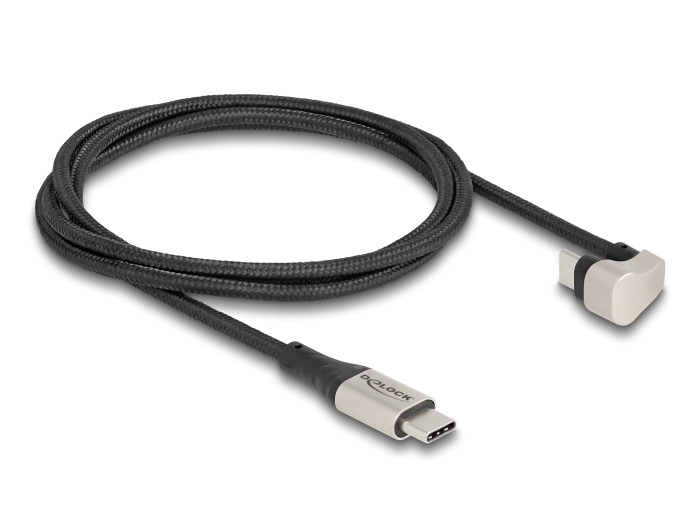 Delock 88159 USB 2.0 Kábel USB Type-C  apa - apa 180 -ban hajlított 1 m PD 3.0 60 W