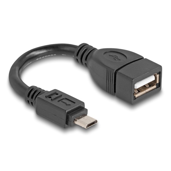 Delock 83018 USB 2.0 OTG kábel Micro-B típusú apa - A-típusú anya 11 cm