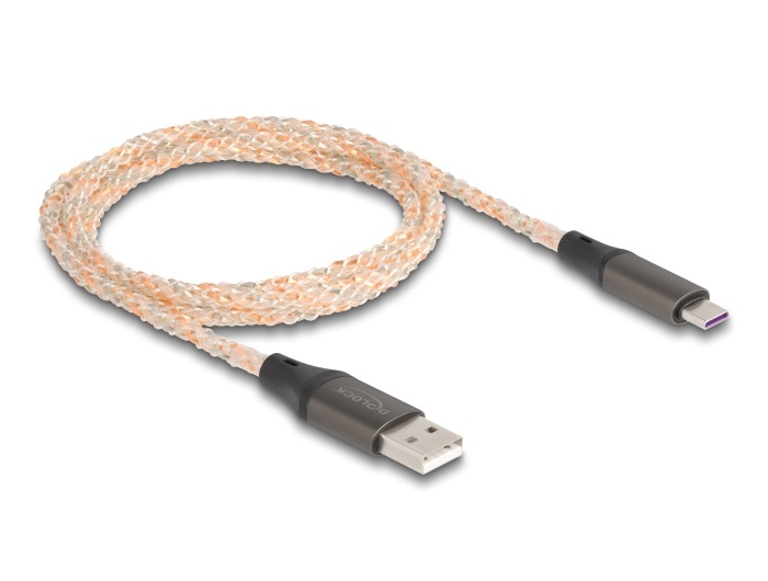 Delock 88164 USB 2.0 kábel A-típus - USB Type-C  RGB jelzéssel 1 m