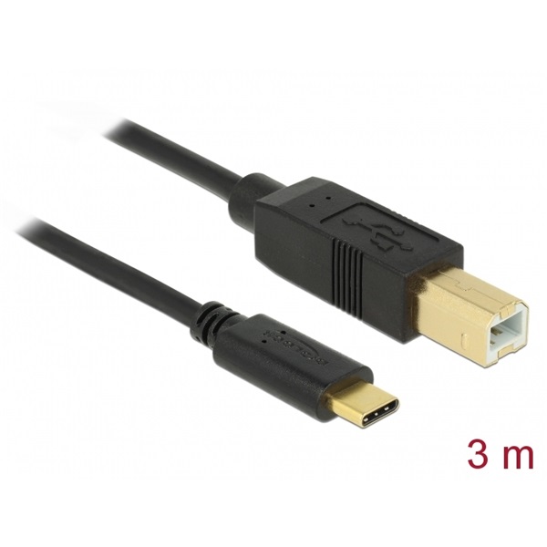 Delock 83666 USB 2.0 kábel Type-C a B-típusú 3 m