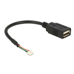 Delock 84834 USB 2.0-s csatlakozóval ellátott kábel, 1,25 mm, 4 tűs > USB 2.0 A-típusú csatlakozó 15cm