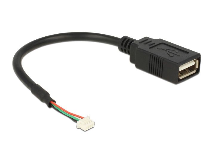 Delock 84834 USB 2.0-s csatlakozóval ellátott kábel, 1,25 mm, 4 tűs > USB 2.0 A-típusú csatlakozó 15cm