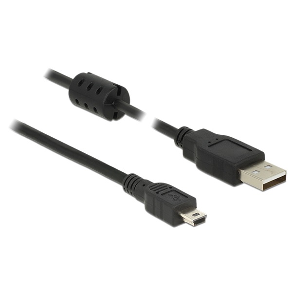 Delock 84912 USB 2.0-s kábel A-típusú csatlakozódugóval > USB 2.0 Mini-B csatlakozódugóval, 1,0 m, fekete