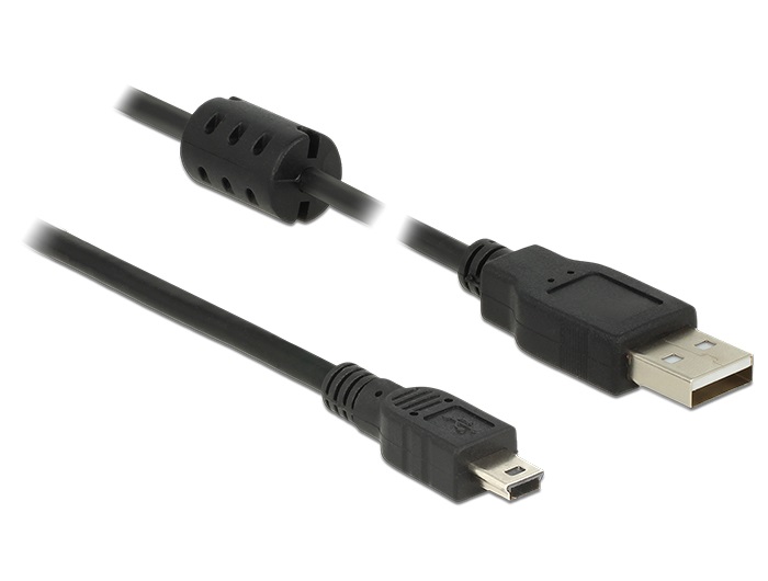 Delock 84913 USB 2.0-s kábel A-típusú csatlakozódugóval > USB 2.0 Mini-B csatlakozódugóval, 1,5 m, fekete