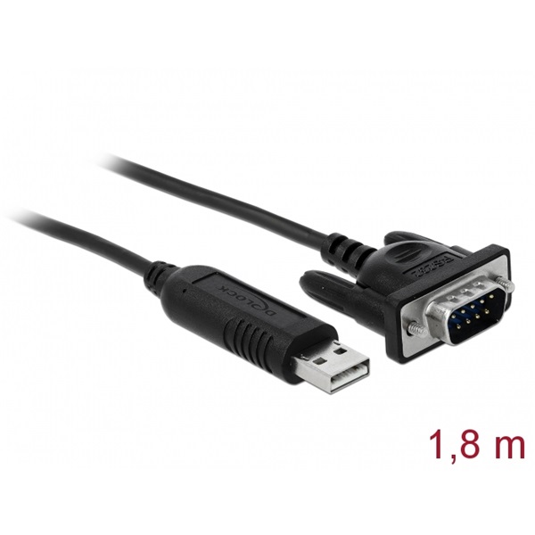 Delock 66282 USB 2.0 soros RS-232 adapterhez kompakt soros konnektor házzal