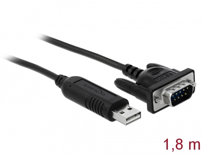 Delock 66282 USB 2.0 soros RS-232 adapterhez kompakt soros konnektor házzal
