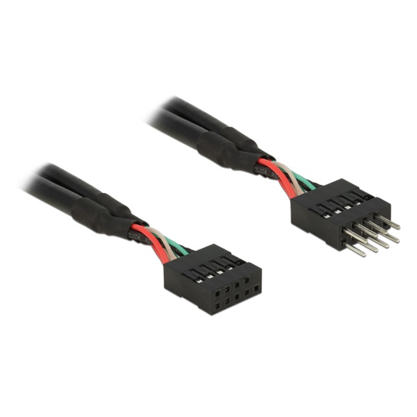 Delock 83874 USB 2.0 tűs fejléc hosszabbító kábel 10 tűs apa/anya 50 cm