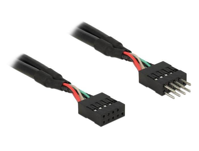 Delock 83874 USB 2.0 tűs fejléc hosszabbító kábel 10 tűs apa/anya 50 cm