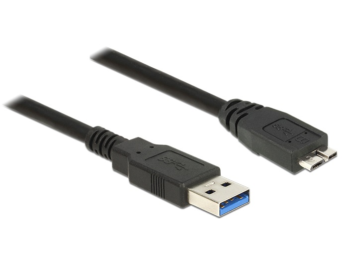 Delock 85074 USB 3.0-s kábel A-típusú csatlakozódugóval > USB 3.0-s, Micro-B-típusú csatlakozódugóval, 2,0