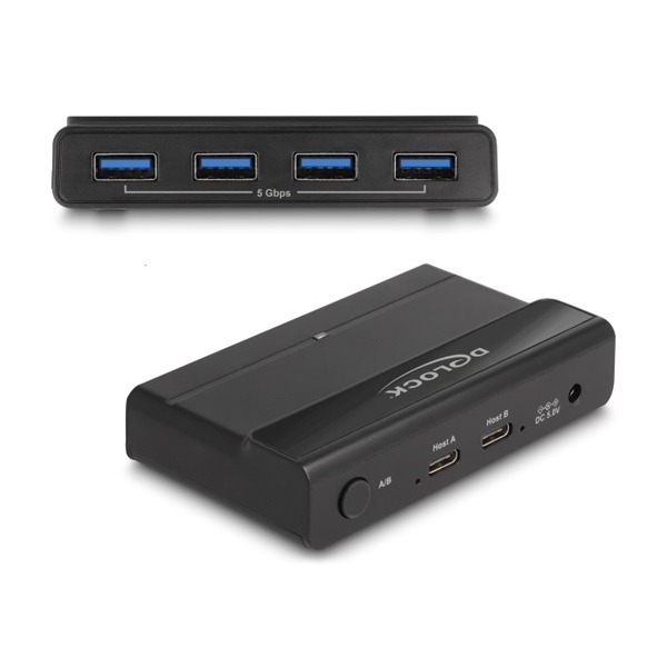 Delock 88066 USB 5 Gbps kapcsoló 4 db. eszköz és 2 db. Kiszolgáló