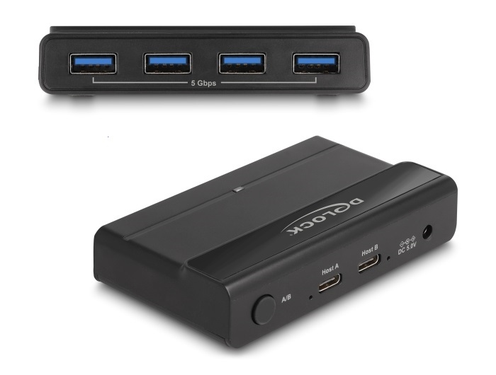 Delock 88066 USB 5 Gbps kapcsoló 4 db. eszköz és 2 db. Kiszolgáló