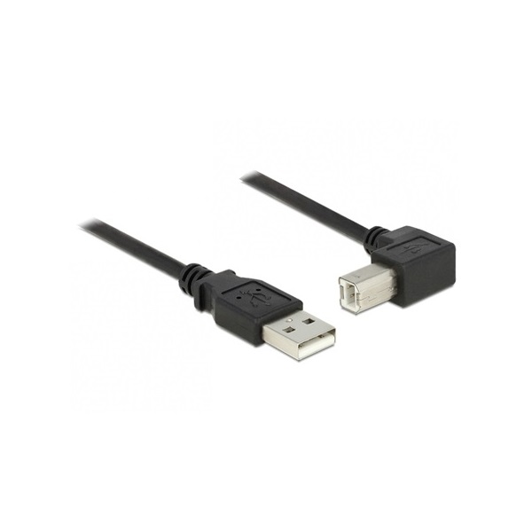 Delock 83528 USB A -> USB B M/M adatkábel 2m egyenes/90° fekete