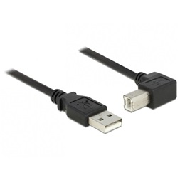 Delock 83528 USB A -> USB B M/M adatkábel 2m egyenes/90° fekete