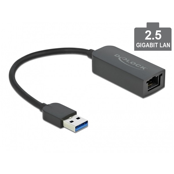 Delock 66646 USB A-típusú adapter apa   2,5 Gigabit LAN kompakt