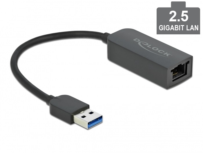 Delock 66646 USB A-típusú adapter apa   2,5 Gigabit LAN kompakt
