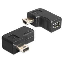 Delock 65448 USB-B mini 5 pin apa / anya adapter 90 -ban elforgatott