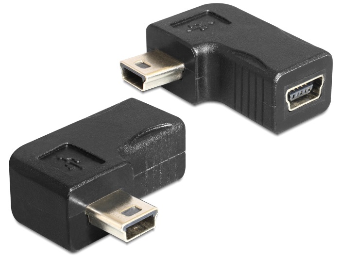 Delock 65448 USB-B mini 5 pin apa / anya adapter 90 -ban elforgatott