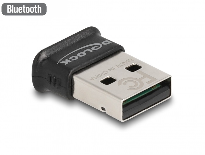 Delock 61024 USB Bluetooth 5.0 adapter class 1 mikrokialakítással - működés legfeljebb 100 méteres tartományban