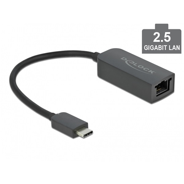 Delock 66645 USB Type-C adapter apa   2,5 Gigabit LAN kompakt
