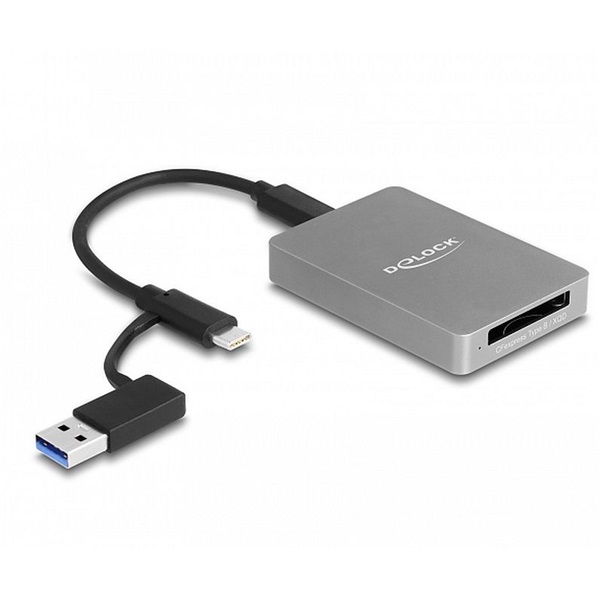 Delock 91008 USB Type-C kártyaolvasó alumínium házban CFexpress vagy XQD memória kártyákhoz