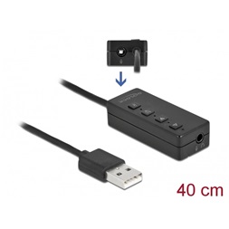 Delock 66731 USB fejhallgató és mikrofon adapter 2 x 3,5 mm-es sztereo jackkel Windows és Mac
