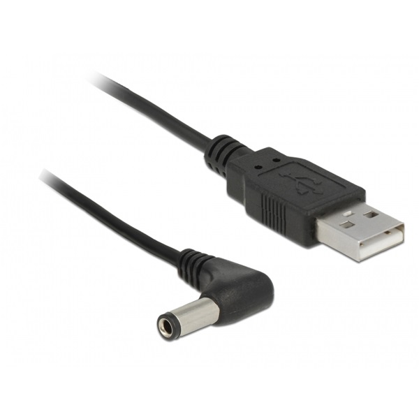 Delock 85588 USB tápkábel DC 5,5 x 2,5 mm-es 90 -os apára 1,5 m