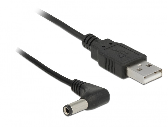 Delock 85588 USB tápkábel DC 5,5 x 2,5 mm-es 90 -os apára 1,5 m