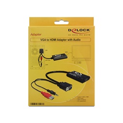 Delock 62408 VGA - HDMI adapter audióval