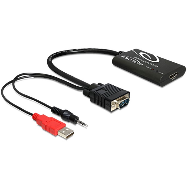 Delock 62408 VGA - HDMI adapter audióval